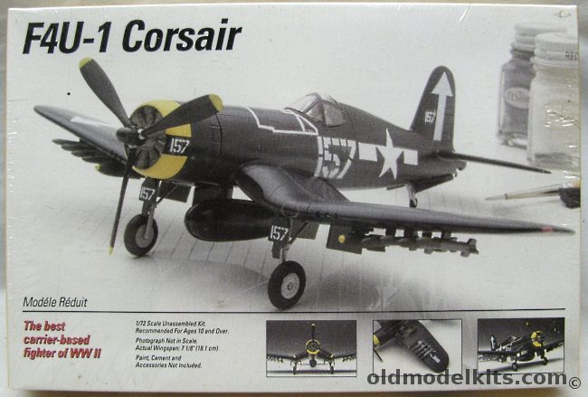 Testors 1/72 Vought F4U-1 Corsair - VF-84 USS Bunker Hill Feb 1945 / Big Hog VF-17 Blackburn's Irregulars March 1944 / Lulubelle VMF-214 Black Sheep Oct 1943 Maj. Gregory Pappy Boyington's Aircraft, 623 plastic model kit